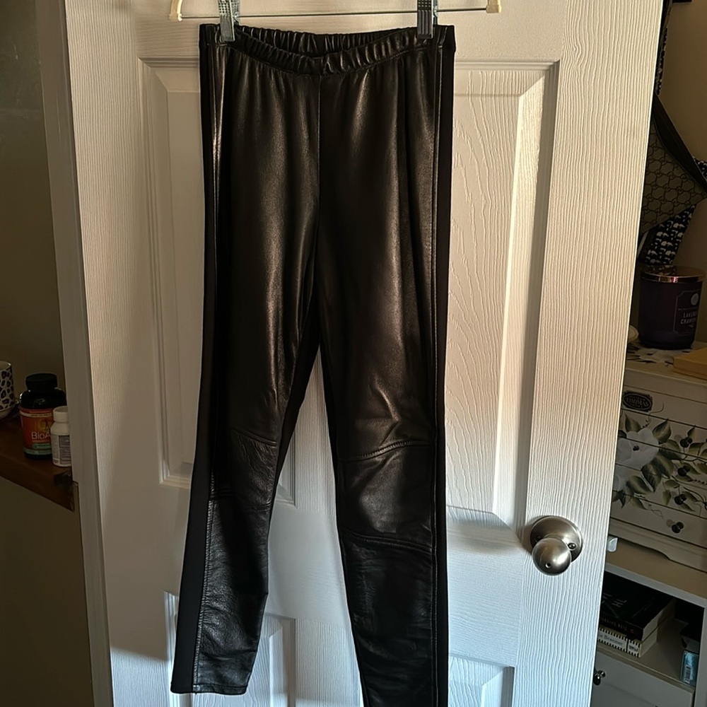 Lamb leather leggings